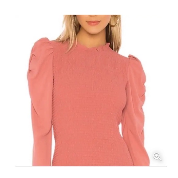 Amanda Uprichard Rhiannon Smocked Mini Dress In Sienna Pink - Picture 3 of 6